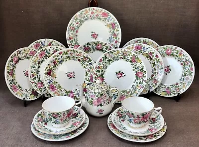 Buy Vintage Crown Staffordshire Plates, Cups & Saucers & Tea Pot - 17 Piece • 35£