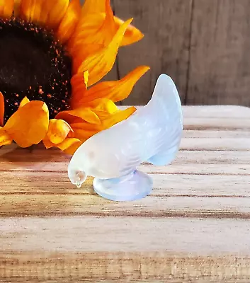 Buy 1980's Retired SABINO Opalescent Glass Dove With Head Down Figurine • 56.67£