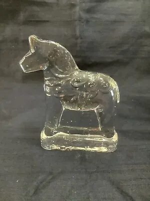 Buy Swedish Lindshammar  Glass Dala Horse Figurine 5” X 3.5” Perfect Condition • 23.64£