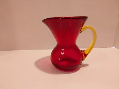 Buy Vintage Amberina Crackle Glass 6 Inch Tall Vase Red & Yellow..Mint • 19.27£