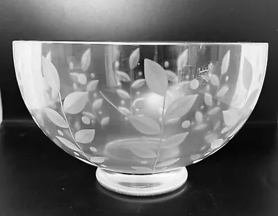 Buy Orrefors Leaf Etched Signed Heavy Glass Bowl • 40£