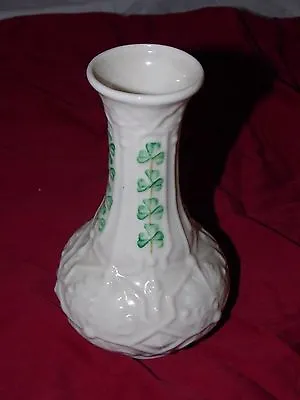 Buy Irish Belleek Brown Mark 5 1/2  Porcelain Bud Vase-Shamrock & Embossed Pattern • 17.21£