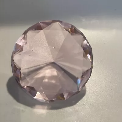 Buy Vintage Large Faceted Pink Glass Diamond Shaped Paperweight • 10£