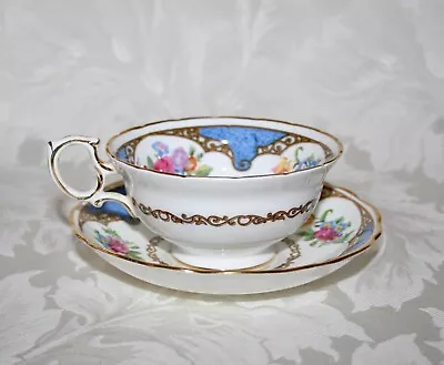Buy Rare Antique Hammersley 481 Bone China Blue Floral Sprays Cup & Saucer • 22.99£