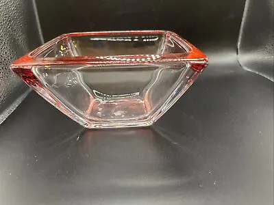 Buy Vintage Pink Depression Modern Glass Square Candy Dish Bowl 2.5” Tall X 5”wide • 9.99£