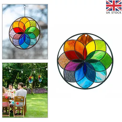 Buy Hanging Stained Glass Window Panel Suncatcher Colorful Rainbow Home Garden Decor • 10.20£