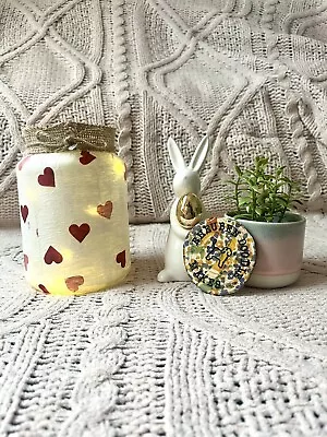 Buy Emma Bridgewater Inspired Hearts Decoupage Recycled Glass Jar Vase Handmade • 7.50£