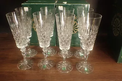 Buy Set Of 8 ~ Galway Irish Crystal  RATHMORE   Champagne Glasses   ~ 8  Tall • 118.98£
