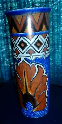 Buy Art Deco - Clews Chameleon Ware Blue Flame 22cm - Straight Vase • 74.99£