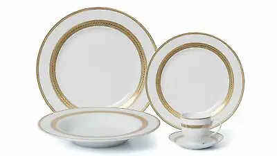 Buy Royalty Porcelain 20-pc  Queen  Dinner Set For 4, 24K Gold • 166£