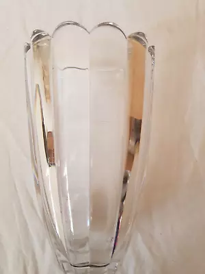 Buy Heavy  Clear Crystal Glass Classic Design Flower Vase 8.5  Tall • 7£