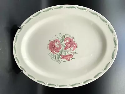 Buy Susie Cooper 12  Oval Platter English China Pink Flowers Spray Leaf Boarder • 28.38£
