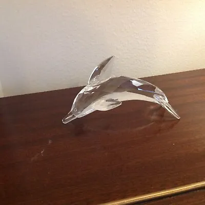 Buy Cut Glass Dolphin Ornament Figure 11.5cm Long • 8.95£