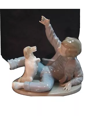 Buy Large Lladro NAO Boy Playing With Dog  • 95£
