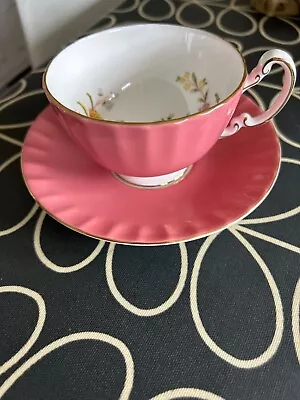 Buy Aynsley Cup And Saucer Butterfly. Pink Fine Bone China. Excellent Condition  • 2.20£