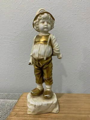 Buy Antique Likely European White & Gold Porcelain Standing Child Figurine • 47.42£