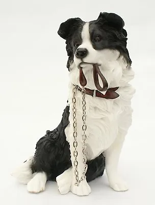 Buy Leonardo Walkies Sitting Border Collie With Lead Dog Ornament Sheepdog Figurine • 15.99£