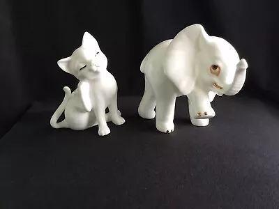 Buy Royal Osborne Bone China White Elephant TMR 3772 &Scratching Cat  MMR1851. CUTE! • 12£