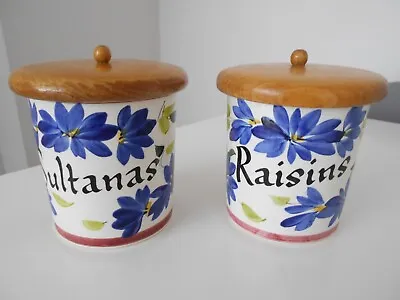 Buy Toni Raymond Pottery Floral Sultanas & Raisins  Storage Jar With Lid  Vintage • 8.99£