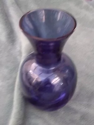 Buy Vintage Dartington Medium Hand Blown Cobalt Blue Flared Glass Vase • 22£