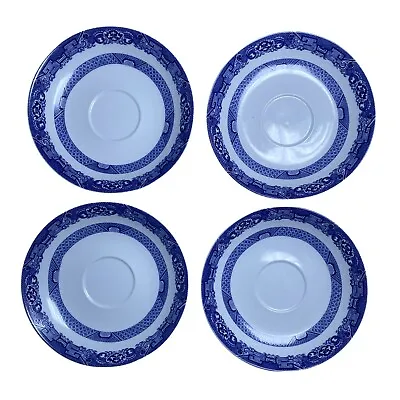 Buy 4-Pc Royal Cuthbertson Blue Willow Saucers Bone China Dinnerware Plates 5.75” • 24.60£