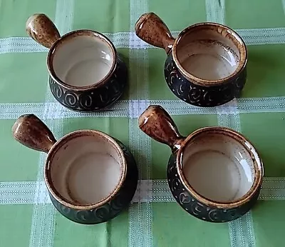 Buy Vintage 1970s British Hand Made Brown/Beige Shaded Pottery Bowls By Iden Pottery • 20£