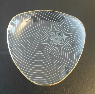Buy Vintage Triangular 'Swirl Pattern' Glass Plate By Chance Brothers • 4.99£