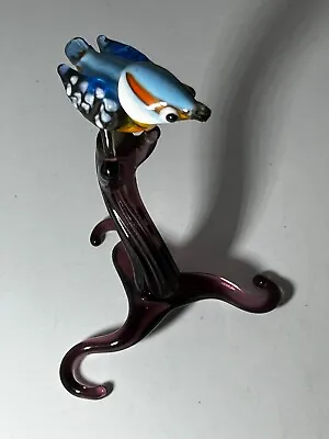 Buy Small Coloured Glass Bird On Tree Coloured Glass Decorative  Figure Ornament #LH • 2.99£