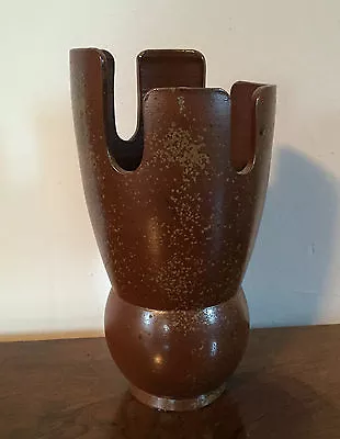 Buy Modernist Brown Stoneware Pottery Vase In The Manner Of Hans Coper • 365.12£