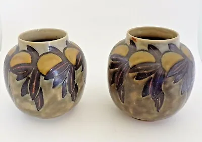 Buy Royal Doulton Lambeth Pair Of Vases Lemons Fannie Allan Art Nouveau  1920 • 263.74£