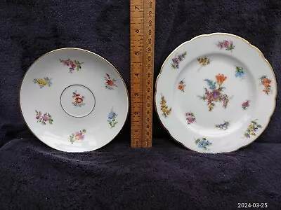 Buy Vintage Dresden Cabinet China (GOOD CONDITION) Saucer & Plate Hand Painted • 26£