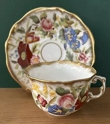 Buy Hammersley & Co Bone China Hand Painted Floral Morning Glory Cup & Saucer 13166 • 30£
