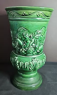 Buy Vintage - Large Pottery Vase - Sylvac Art Deco Green - 4638 • 14.95£