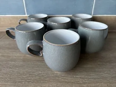 Buy 6x Denby Mug Grey Curve Cups Tea Coffee Stoneware • 59.99£