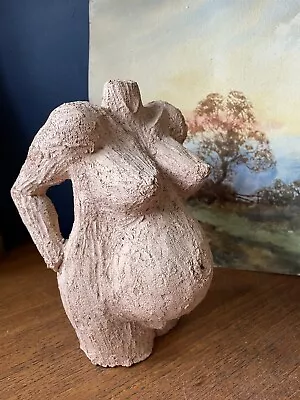 Buy Vintage Studio Brutalist Pottery Pregnant Woman Lady Nude Sculpture • 35£
