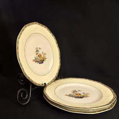 Buy Limoges Theodore Haviland 3 Dinner Plates Chippendale Embossed Garland 1920-1925 • 104.34£