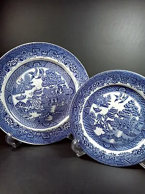 Buy Lot Of 7 Willow W.R Midwinter Burslem Asian Village Plates Made In England • 52.16£