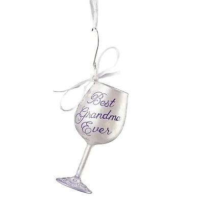 Buy Lolita  Best Grandma Ever  Wine Glass Miniature 4  Christmas Ornament • 22.39£