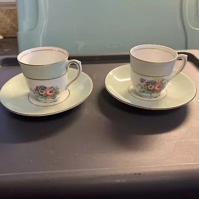 Buy Pair Demitasse Cup With Saucer, Colclough China, Made In Longton, England. • 17.99£
