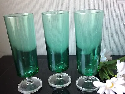Buy 3x Vintage French Cordial & Liqueur Glasses Green Drinks Sherry Glassware 120ml • 9£