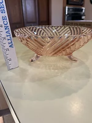 Buy Vintage Pink Depression Glass Footed Bowl MINT Pink Ware Party • 14.82£
