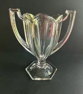 Buy Antique Davidson Chippendale Pressed Glass Trophy Vase • 10£
