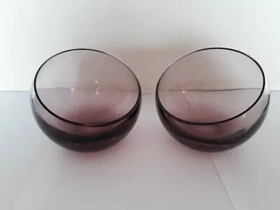 Buy 2 Caithness Art Glass Pink Bowls Asymmetric Glass Bowls • 20£