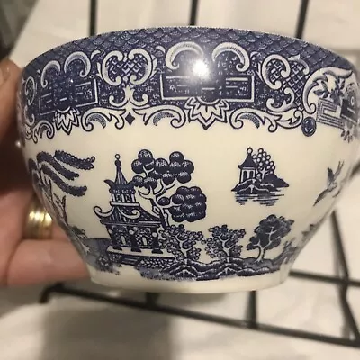 Buy English Ironstone Staffordshire ‘old Willow’ Pattern Blue & White Cereal Bowl • 10£
