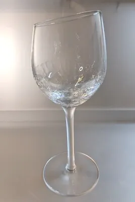 Buy Pier 1 Crackle Glass Wine Goblet 9oz Angled Slant Rim 9” Single Unit  • 26.99£
