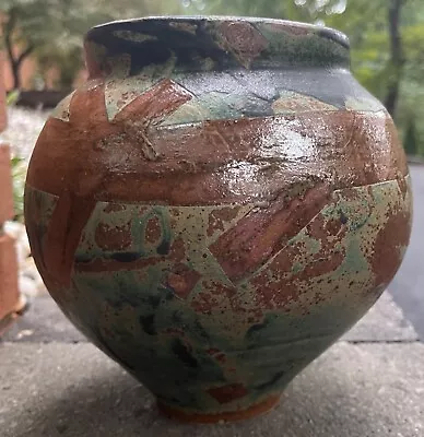 Buy Unusual Unique Vintage Stoneware Ceramic Modern Studio Pottery Vase Green Brown • 91.11£