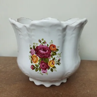 Buy Vintage 1980s, Oldcourt Pottery 'Old Country Roses' Jardiniere, Planter, 15cm • 8.95£