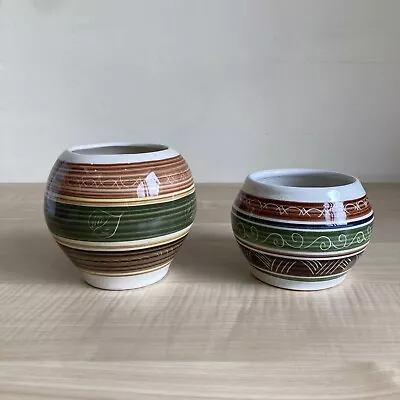 Buy Two Vintage Dragon Pottery (Rhayader) Decorative Bowls/Pots Welsh Studio Pottery • 10.95£