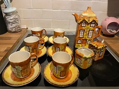 Buy Price Kensington Cottage Ware Coffee Set Pot 6 X Cups Saucers Sugsr Milk • 16.50£