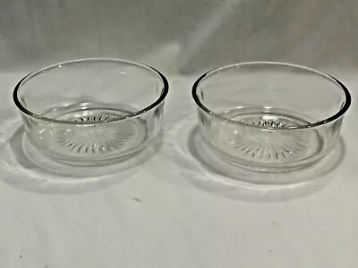 Buy Vintage Pair Of Hazel Atlas Clear Glass Bowls Starburst Bottom, Flared Top • 14.30£